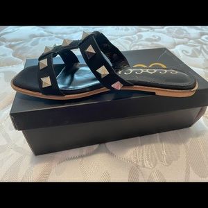 Black Sandals with Spike Detail